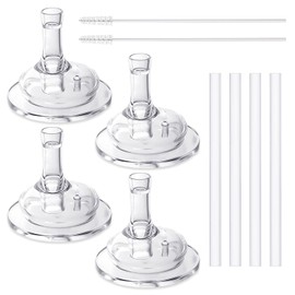 4 Pack Replacement Straw and 2 pack Straw Brush Compatible with Grosmimi Straw Cup Stage2, Silicone Straw kit Replacements Soft Silicone Straws, No Spill BPA Free