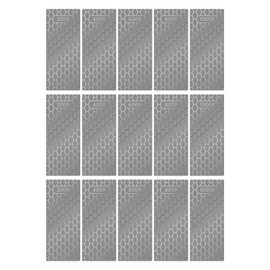 Diamond Sharpening Stones Efficient Diamond Sharpening Plates with Honeycomb Surface Non Slip Knife Sharpening Stone for Scissors Knives Tool Steel (Silver 15pcs)