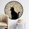WBQMUNY Black Cat Wall Decals,Mandala Wall Decal Boho Mandala Wall