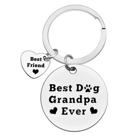 Ximalun Dog Grandpa Gifts Keyring Best Dog Grandpa Ever Keyring Fathers Day Gift Christmas Birthday Gifts for Dog Grandad Dog Owner Gifts Dog Lover Gifts for Grandpa Grandfather