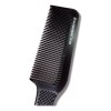 Globusman Peine De Carbón Flat Top Cerdas Onduladas Negro