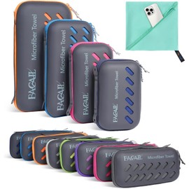 BAGAIL Camping Towel with EVA Case, Compact & Ultra Soft Microfiber Travel Towel - Super Absorbent & Lightweight Quick Dry Towels for Sports, Beach, Gym, Backpacking, Hiking and Yoga - Mint, S
