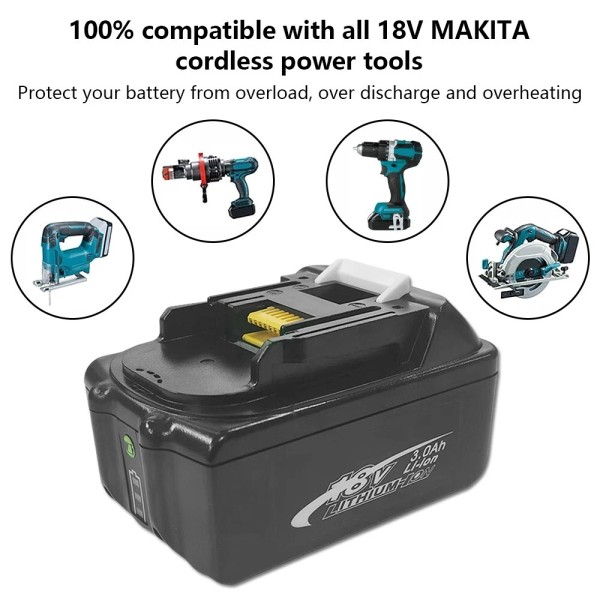 Unbranded 18V 3.0Ah Lithium Battery 18 Volt For Makita LXT