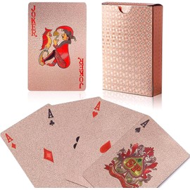 Mr. Gadget's Solutions Rose Gold Pound Playing Cards Poker Game Deck Wooden Gift Box 99.9% Certificate