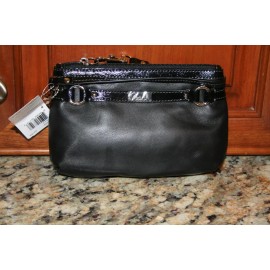 Coach NWT COACH F48294 Gallery Medium LEATHER Wristlet Black/Silver FREE SHPG!