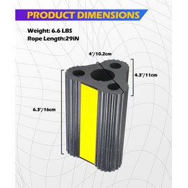 SCUARI Wheel Chocks,Car Accessories Heavy Duty Rubber Wheel Chocks with 3 Reflective Strips,Non-Slip Tire Stopper Blocks,Suitable for RV Camper Travel Trailers Motorhome Aircraft Car Truck