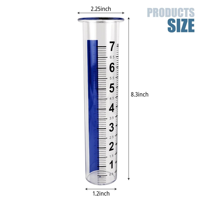 ZHJISHGUO 1 Pcs 7-Inch Capacity Plastic Rain Gauge Tube, Outdoor