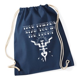 Hippowarehouse True Friends Stab You In The Front Song Lyrics Drawstring Cotton School Gym Bag 37cm x 46cm, 12 litres