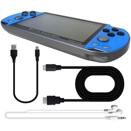 New X7 Plus Handheld Game Console 5.1 Inch Classic Game Console 8G Built-in 10,000 Games Portable Game Console Blue 2025