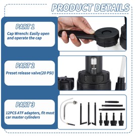 Bicos 3L Transmission Fluid Pump Manual Transmission Oil Pump/Oil Filling Filler System Tool with 12pcs Adapters Fluid Transfer Pump