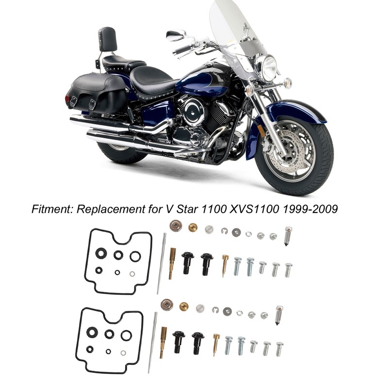Motorcycle Carburetor Rebuild Kit with Gasket Spring Replacement for V