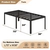 Likelalaso 24 Inch High Twin Bed Frames with Rounded Corner,