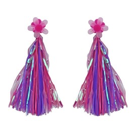 F&R BICYCLE GRIPS METALLIC STAR POM-POM STREAMER FOR GRIPS 1352 NEON COLOR.