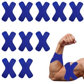 XENQITO 10 Stück Blau PreCut Kinesiotapes Knie, Kinesiotapes Vorgeschnitten Knie,Kinesiologie Tape,Ohne Shere, Knie Tape Vorgeschnitten, Wasserfestes & Elastisches Physio Tape für Knieschmerzen (Blau)