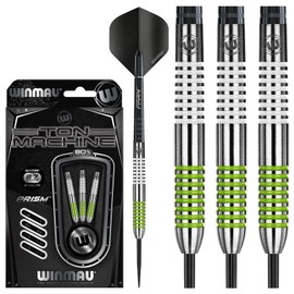 WINMAU Ton Machine 27g Tungsten Darts with Prism Flights and Shafts (Stems)