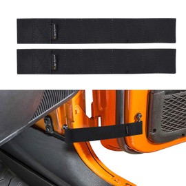 JoyTutus Door Limiting Straps Compatible with Wrangler, 2 Pack Updated Heavy Duty Strong Adjustable Door Limiting Check Strap for Wrangler CJ YJ TJ JK JKU JL JLU 1996 to 2024 Load 1000 Lb