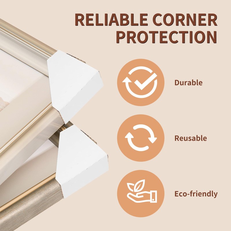 Mardili 120 PACK Adjustable Picture Frame Cardboard Corner Protectors for
