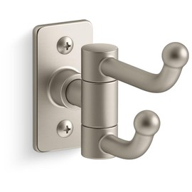 Kohler K35927-BN Castia by Studio McGee Double Hook Robe Hook Vibrant Brushed Nickel