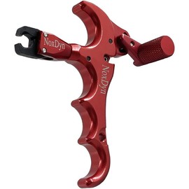 NoxDyn 4-finger Thumb Release 360° Rotatable Bow Release for Compound Bow (Red)