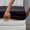 Boqingzhu Satin Fitted Sheet 180 x 200 cm Black Plain