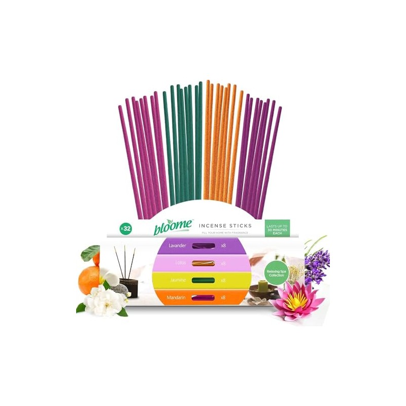 Bloome 32pk Incense Sticks Multipack for Yoga, Meditation or Relaxation