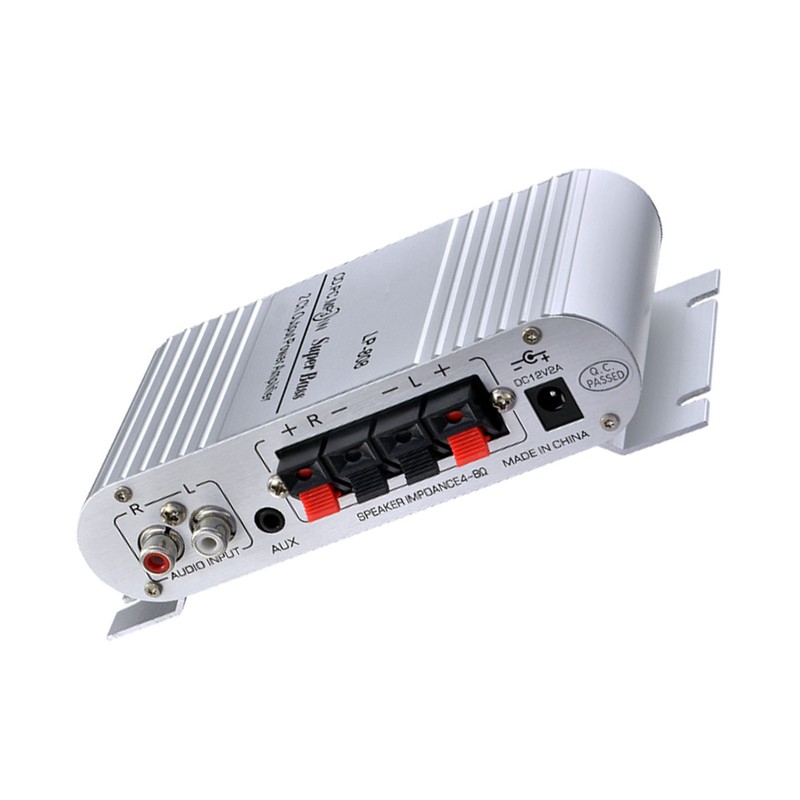 Car Power Amplifier Digital Stereo Audio Amp Treble Bass Volume