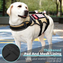 Bolux Tactical Dog Harness with 7 Pcs Tags, Service Dog in Training Harness with Easy Control Double Handles, Dog Working Harness K9 Military Service Dog Vest Harnesses for Small Medium Large Dogs