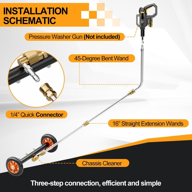 SPECILITE 16 Inch Undercarriage Pressure Washer Attachment for Cold &