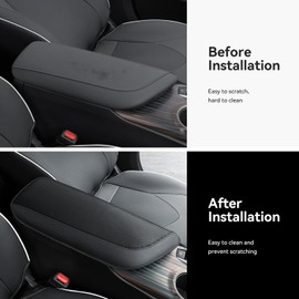 Bercicci Center Console Armrest Cover for Toyota Camry 2018-2024 Accessories Center Console Liner Leather Protection Armrest Cover (Black)