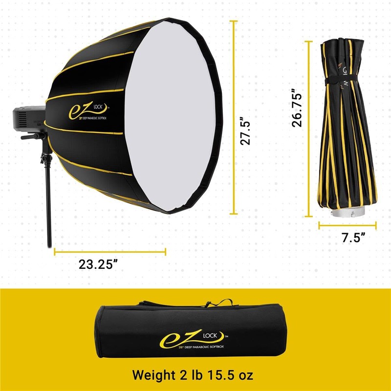 Glow EZ Lock Deep Parabolic Quick Softbox (28")