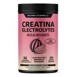 Creatina Monohidratada en Polvo con Electrolitos y Ciclodextrina | Pre Workout - Efervescente | Disuelve rápido -Con Scoop Dosificador - Creatine Monohydrate Pre Entreno - Gym Sandía