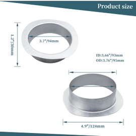 HOLEPU 3-3/4" Round Aluminum Rain Gutter Ditch Outlet Downspout Adapter for 3x4 Rain Gutter Ditch - 4 Pcs