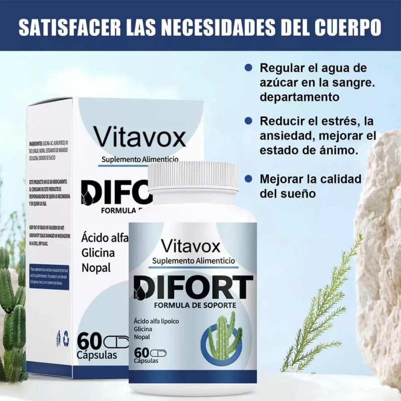 4pc Difort, Calmante, Reduce El Azúcar En La Sangre, 60