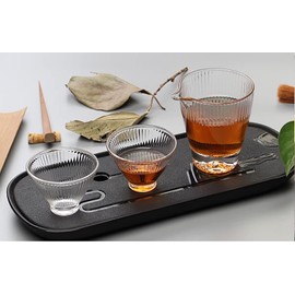 Rxcvkmw 6 piece set Japanese style Glass Tea Cup, Glass Tea set, Sake Cups, Kung fu Tea set, Chinese tea set