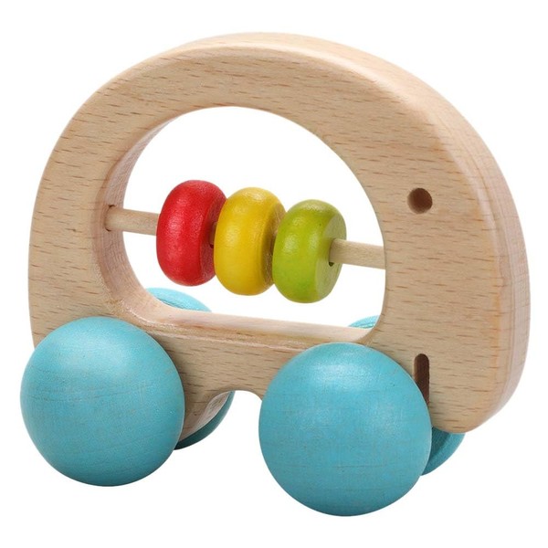 Classic World - Wooden Elephant Rattle Sliding Out for Babies