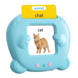 Winnrok Flashcards, for Toddlers from 2 to 6 Years, Talking Flash Card, French, Preschool Toy for Listening and Learning, 510 Words, Interactive Toy for Boys and Girls - Blue