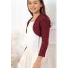 Bolerose Girls 3/4 Sleeve Childrens Kids Bolero (Burgundy, 5-6 Years)