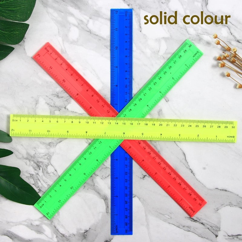 LYDTICK 64 Pack Rulers 12 Inch in Bulk, Plastic Rulers