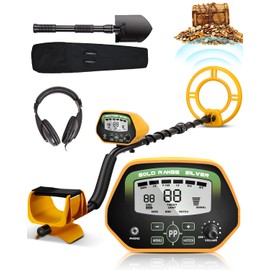 RM RICOMAX Metal Detectors for Adults - Professional Gold Detector for Treasure Hunt, IP68 Waterproof 10" Search Coil, Higher Accuracy with Stong Modes, Adjustable LCD Display with Headphones