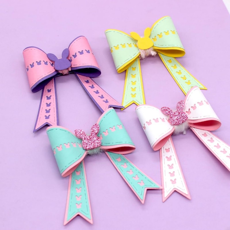 KSCRAFT Easter Bunny Bow Metal Cutting Dies Stencils for DIY