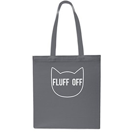 Fluff Off Cat Face Tote Shopping Gym Beach Bag 42cm x38cm, 10 litrest-Small-Grey