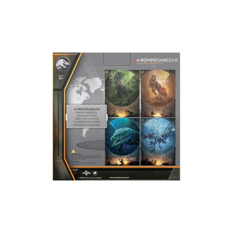Novelty Corp - Rompecabezas Jurassic World Infantil 4 en 1