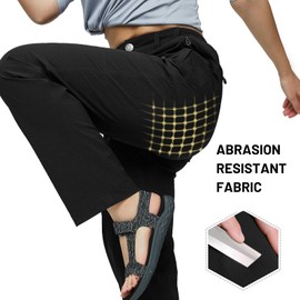 MIER Women's Quick Dry Cargo Pants Lightweight Tactical Hiking Pants with 6 Pockets, Stretchy and Water-Resistant, Black, 2