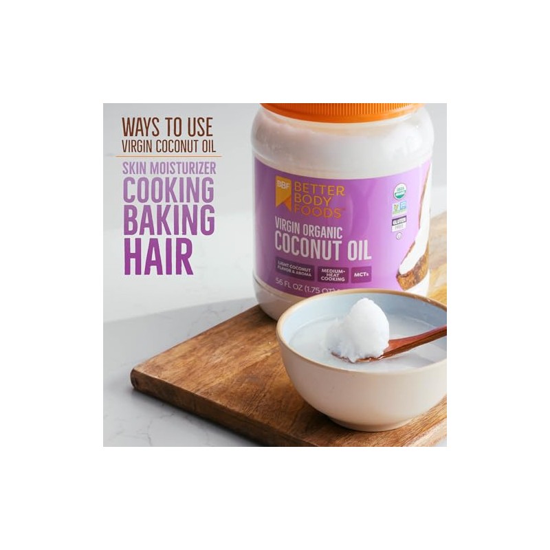 Aceite de coco orgánico extra virgen de BetterBody Foods