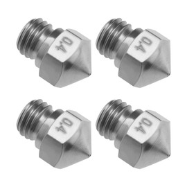 SG Store 4PCS 0.4mm 3D Printer Plated Wear Resistant MK10 M7 Thread Stainless Steel Nozzles Printer Accessories for MK10 1.75mm 3D Print