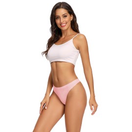 voenxe Seamless Women Underwear Thongs,No Show Ladies Workout Thong,5 Pack