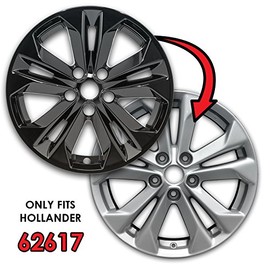 Upgrade Your Auto 17" Gloss Black Wheel Skins (Set of 4) for Nissan Rogue 2014-2016 - 62617