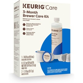 Keurig 3-Month Brewer Maintenance Kit Includes Descaling Solution, Water Filter Cartridges & Rinse Pods, Compatible Classic/1.0 & 2.0 K-Cup Coffee Makers, 7 Count