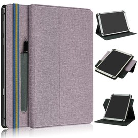 TOPCASE Case 10.1 Inch Universal Compatible with Tablet 9.7 10 10.1 10.2 10.3 10.4 10.5 10.6 10.9 11 Inch, Protective Case with Pen Holder and Stand Function, Purple