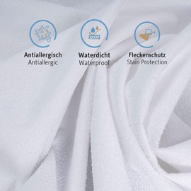 Komfortec Mattress Protector 90 x 200 cm, Cotton, Breathable, Anti-Allergy, No Crinkling, Oeko-Tex Certified, Waterproof Mattress Topper, Comfortable Fit, Easy Cleaning, Durable